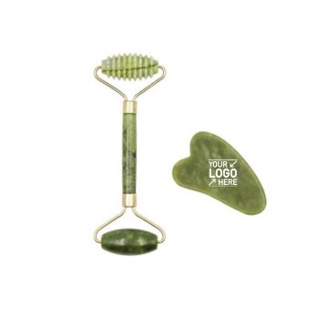 Jade Facial Massage Roller with Scraping Board